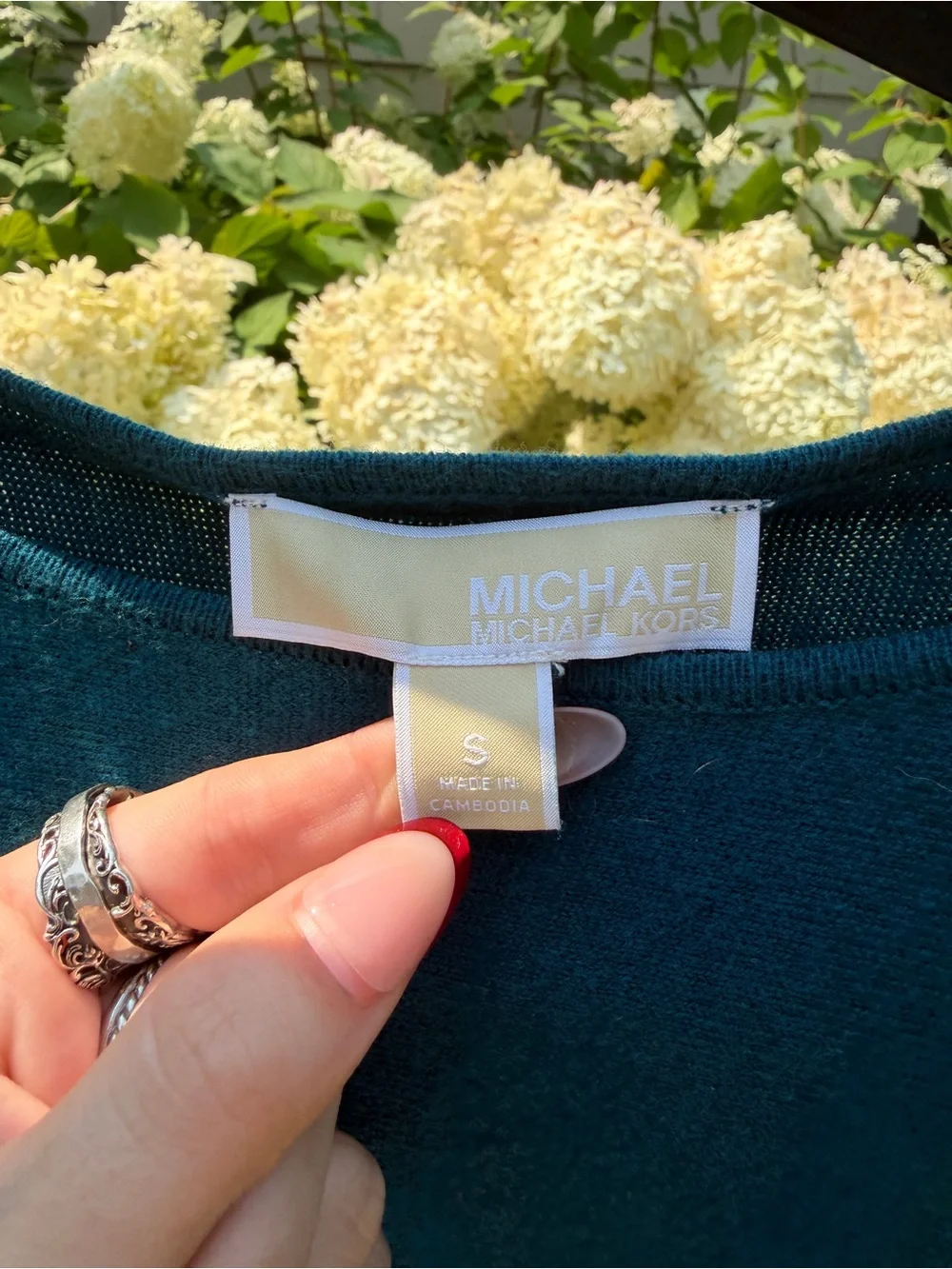 Michael Kors Teal Crewneck Lightweight Sweater